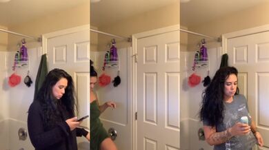 catches Milf listening to music, showering and changing