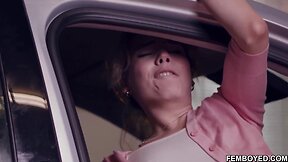 Femboy Yuna gets upskirt surprise from neighbor Marcus, leading to intense action