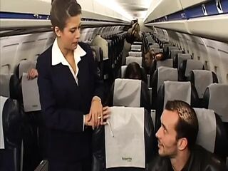 Hot flight attendant rides passenger's weenie after the flight