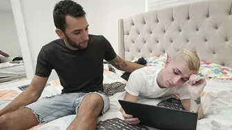 Brian Adams fucks Theo Brady's twink ass in hot family roleplay