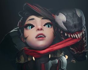 Peni Parker Feels Venom's Dick in Her Stomach