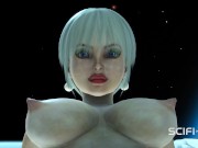 Cyber angel dickgirl fucks a sexy blonde in the space station