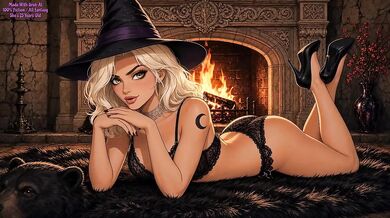Sweet Platinum Blonde Teats Gushing Halloween Animation Horny Girl