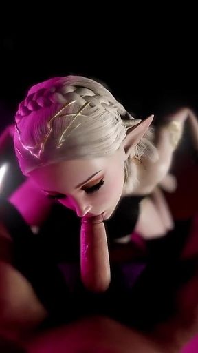 Blonde Elf Sucks Shemale Cock