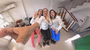 3 Gigantic flip-flops crush and train dwarfs 360 VR