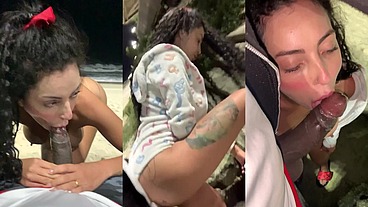Fodendo gostoso na praia com negão dotado e ainda todo leitinho