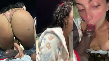 Fodendo gostoso na praia com negão dotado e ainda todo leitinho