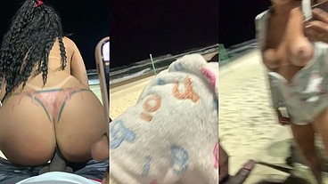 Fodendo gostoso na praia com negão dotado e ainda todo leitinho