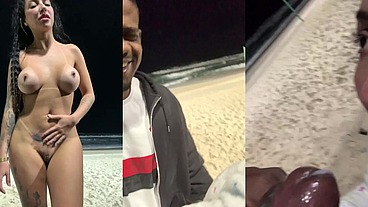 Fodendo gostoso na praia com negão dotado e ainda todo leitinho