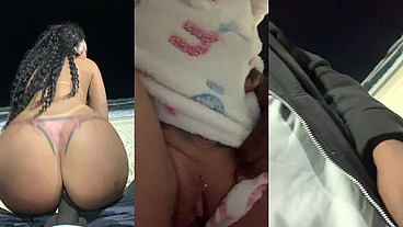 Fodendo gostoso na praia com negão dotado e ainda todo leitinho