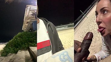 Fodendo gostoso na praia com negão dotado e ainda todo leitinho