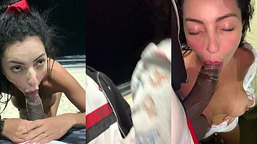 Fodendo gostoso na praia com negão dotado e ainda todo leitinho