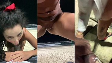 Fodendo gostoso na praia com negão dotado e ainda todo leitinho