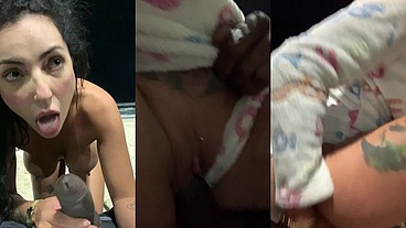 Fodendo gostoso na praia com negão dotado e ainda todo leitinho