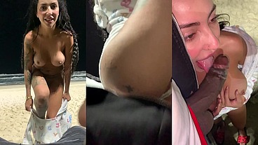 Fodendo gostoso na praia com negão dotado e ainda todo leitinho