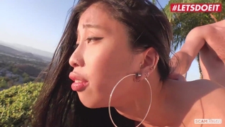 LETSDOEIT - Outdoor FFM Threesome With Two Busty Asians