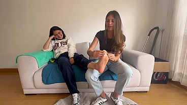 Faces of pleasure as they smell, massage, and touch my sweaty, dirty feet until they reach orgasm.