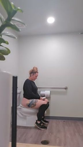 Milf doesn't know you see her peeing
