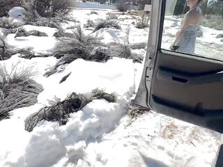Most good Hardcore Public Anal Creampie in the Snow