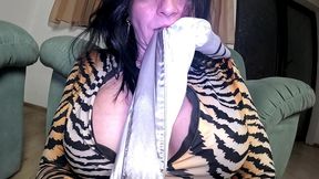 smoking fetish and bomber jacket destruction. glossy nylon jumpsuit tease and dirty masturbation