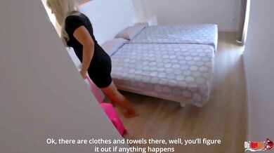 Curvy blonde takes deep throat and shares cum with her partner on the living room sofa