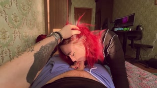 Straddled his cock and licked off his cum