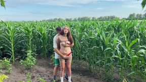 Stepbrother Has Sex with Stepsister While Walking Through a Cornfield