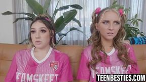 Macy Meadows seduces coach with friends