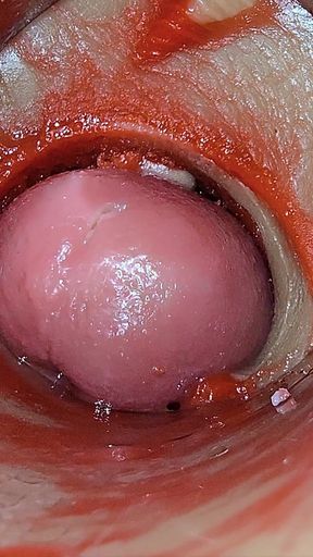 Key moment from "Camera Inside Deep Pussy Captures Overdose  Ejaculation of Sperm ASMR"