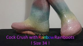 LittleShoes - Cock Crush Rainbow Rainboots | Size 34EU | 008
