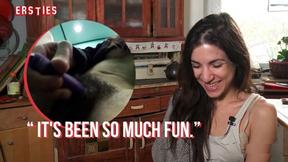 ”Ersties - Magena Plays With Her Unshaved Beaver Inside an Elevator”