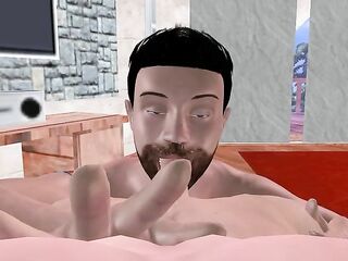 Animated CG Homosexual Porn - Guy Sucking Ramrod Then Screwed From Behind