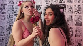 Her Gift Made Me Sneeze - Cherry Tart and Laura Ropes Sneezing with Nose Fetish