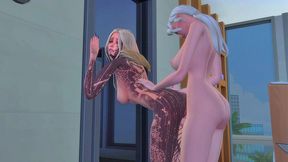 perverted futanari masseuse seduced and arranged hard anal sex with a whore client (sims + anime hentai + sfm)