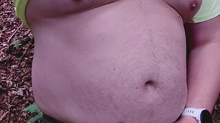 Hot bear jerking off in croatia forest: piss and cumming in public outdoor hike in zagreb