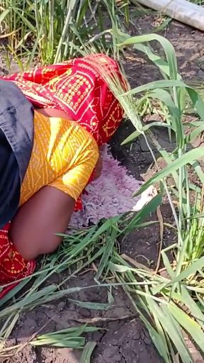 Desi girl's outdoor Indian village girl outside   Clip 1