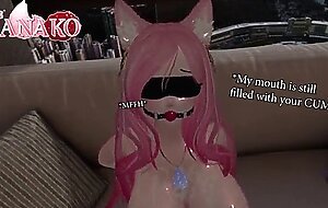 I get gagged and blindfolded while you cum all over my catgirl body!!!!