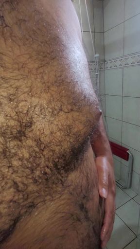 luksmen1 gainer Cum on the shower screen, belly, jerk, mirror, cum in glass