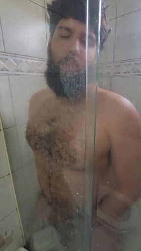 luksmen1 gainer Cum on the shower screen, belly, jerk, mirror, cum in glass