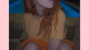 Night pee by the pool