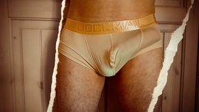 Forbidden Touch In Public. His Tool is Throbbing when he unloads his load inside his lycra pants.