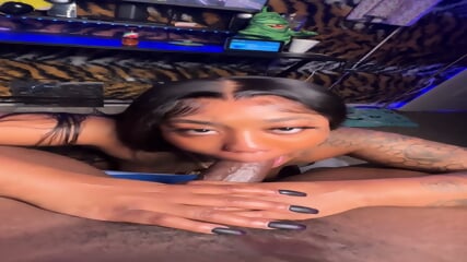 Fine Ass Stripper Hoe Blows Bubbles On The Dick