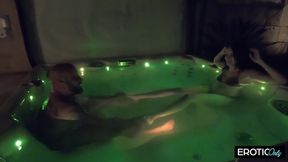 He Squirts Into Her Pussy Hole in the Pool