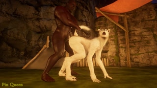 White she-wolf moans again from hunter's big black cock Wild Life