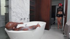 dolly dyson squirts all over her neighbor