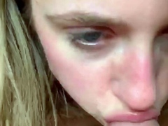 Sexy blonde teen blowjob and gangbanged then creampied