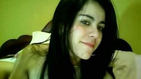Cute and curvy brunette Latina webcam girl plays with dildo for me