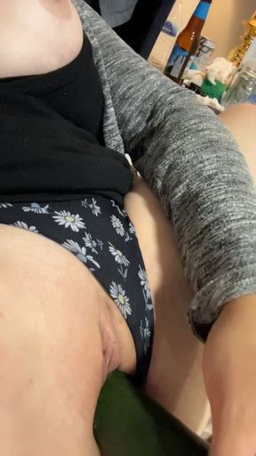 Female masturbation - MILF masturbates with cucumber to Huge squirting orgams