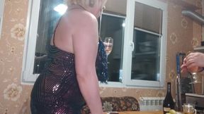 New year's eve,fuck, facial and cum swallow