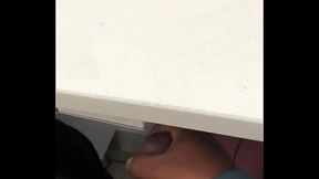 Wanking behind the desk